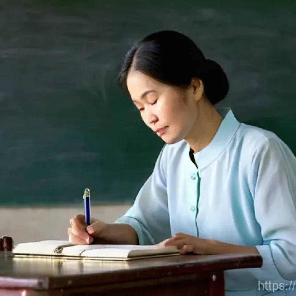 문해교육사와 학습 이론 연구 사례 - **Prompt:** A serene and heartwarming indoor scene in a brightly lit, simple rural Vietnamese commun...