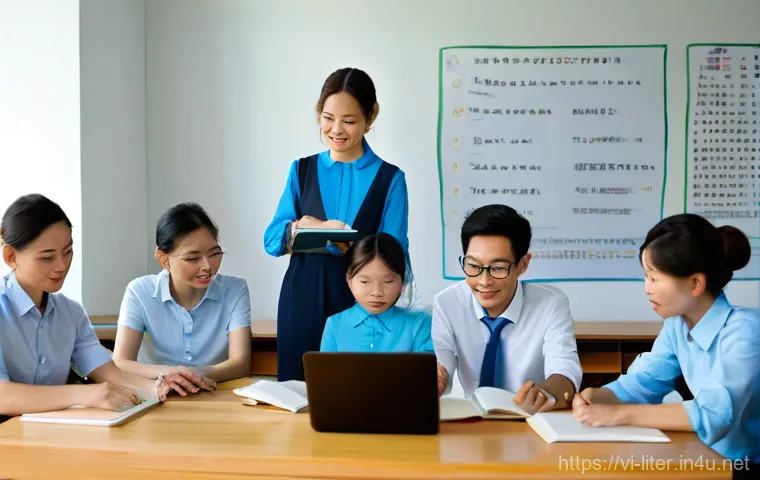 문해교육사와 교육 자료 공유 플랫폼 - **Prompt:** A dynamic and engaging community learning center in a Vietnamese town. A diverse group o... 문해교육사와 교육 자료 공유 플랫폼 - **Prompt:** A dynamic and engaging community learning center in a Vietnamese town. A diverse group o...