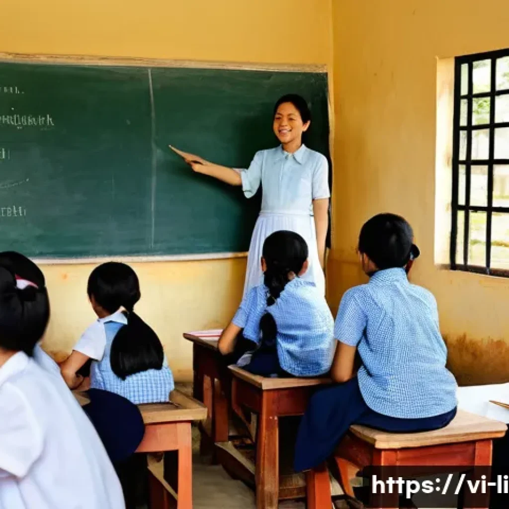 문해교육사와 국가 지원 제도 활용법 - A community literacy class in a rural Vietnamese village, featuring diverse adult students of variou...
