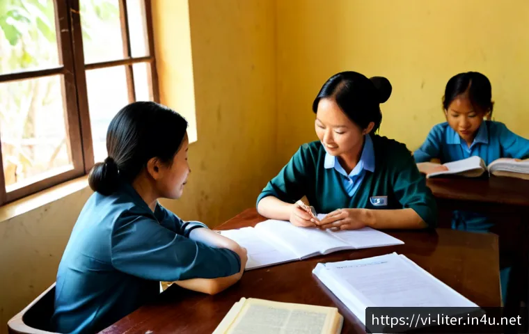 Home 15 문해교육사 관련 최신 뉴스 - Photorealistic Vietnamese adult literacy education workshop in a bright community learning center, a...